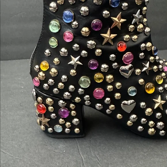 Current Mood Darkstar Embellished Gem Black Ankle Boots Rock Like A STAR Size 7 - Picture 7 of 9